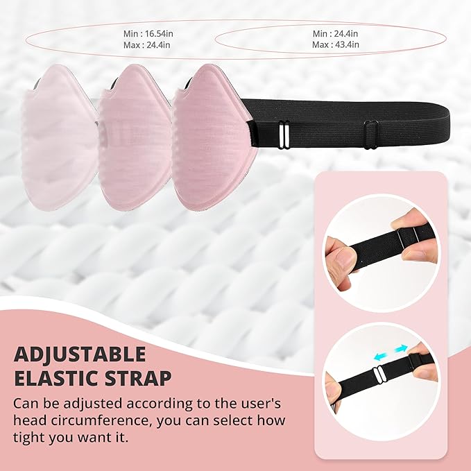 3D Kids Sleep Eye Mask: 3D Contoured Cup Sleeping Masks, Blindfold Sleep Eye Cover with Adjustable Strap, Memory Foam Lightweight Night Eyeshade for Boys Girls Teens (Pink)