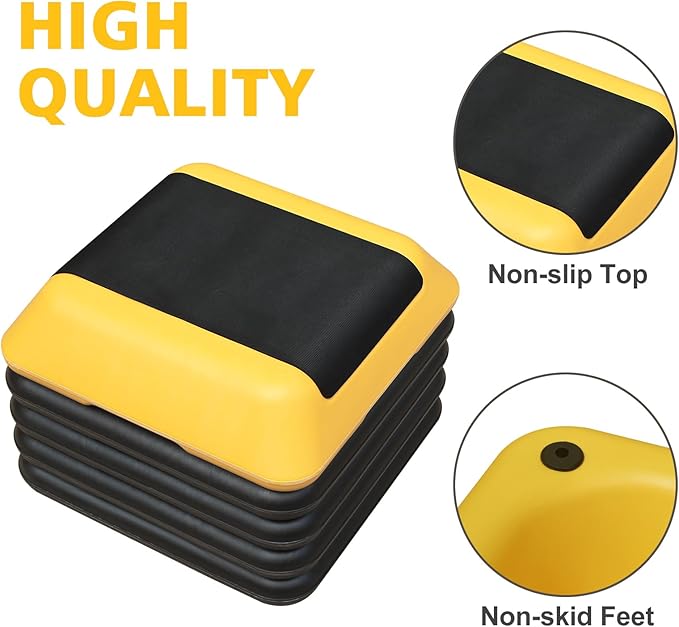 16" x 16" Adjustable Workout Aerobic Exercise Step Platformwith Adjustable Risers, Non-Slip Rubber Surface for Home Gym Cardio Training