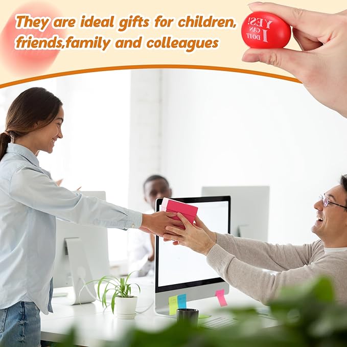 Jerify 72 Pcs Motivational Stress Balls Bulk Inspirational Stress Balls Colorful Foam for Adults Hand Exercise Small Therapy Fidget Relief Anxiety Toys for Coworkers Gifts Fidget(Red)