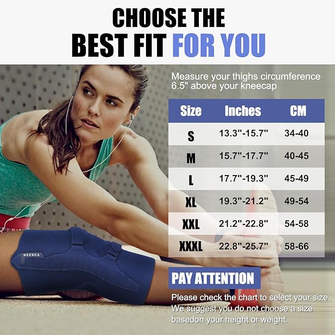 NEENCA Knee Brace for Knee Pain Relief, Medical Knee Support with Patella Pad & Side Stabilizers, Compression Knee Sleeve for Meniscus Tear, ACL, Arthritis, Joint Pain, Runner, Sport