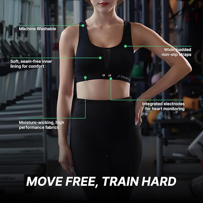 Frontier HRM Sports Bra Compatible with Frontier X2 Polar Garmin Tickr Wahoo Coospo- Heart Rate Monitor Sports Bra
