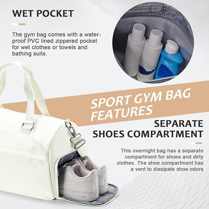 Gym Bag Womens,Travel Duffel Carry on Bag Sport Tote Bag Weekend Overnight Bag
