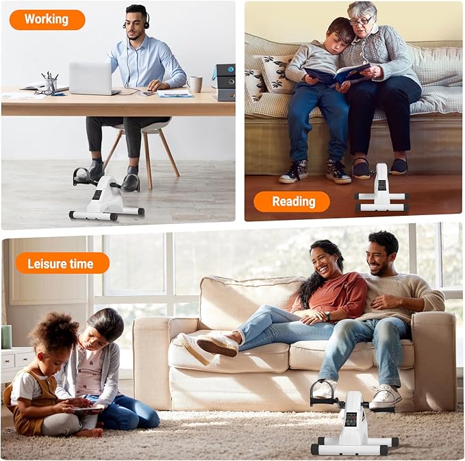 TODO Motorized Pedal Exerciser Mini Exercise Bikes, Under Desk Bike Peddler Exerciser for Seniors Rehab and Arm Leg Physical Therapy