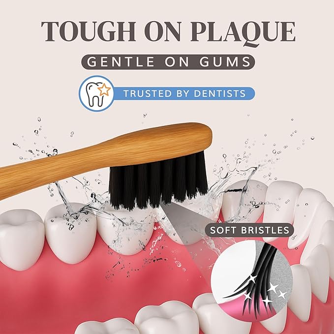 Bamboo Electric Toothbrush Heads | Compatible with Philips One Electric Toothbrush | 4 Brush Heads with Soft Bristles | Plant-Based Adult Size Replacement Heads