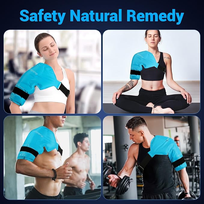 Comfytemp Shoulder Ice Pack Rotator Cuff Cold Therapy Wrap, FSA Eligible, Gel Ice Packs for Injuries Reusable, Instant Cold Compress Shoulder Brace for Pain Relief, Surgery Recovery Item Gift (Large)