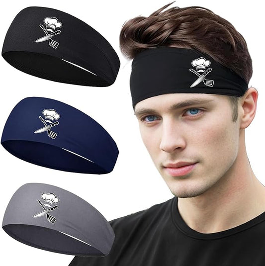 3pcs Sweat Bands Headbands Men Sport Headbands for Men Sweatbands Workout Headbands Women Cooling Skull Running Head Sweat Bands
