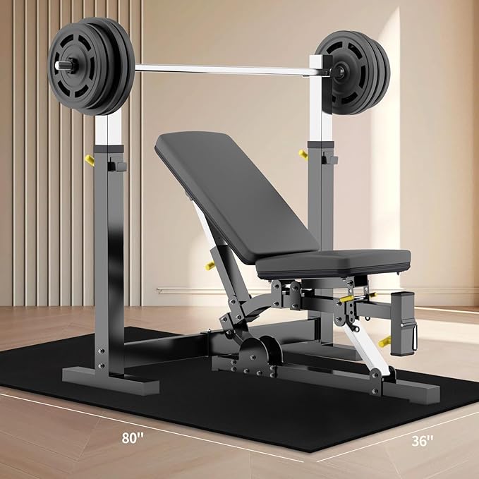 Treadmill Mat for Home Gym - High Density Treadmill Walking Pad Exercise Bike Equipment Mat, Suitable for Floor Carpet, 80" x 36", 5mm Thick, BLK