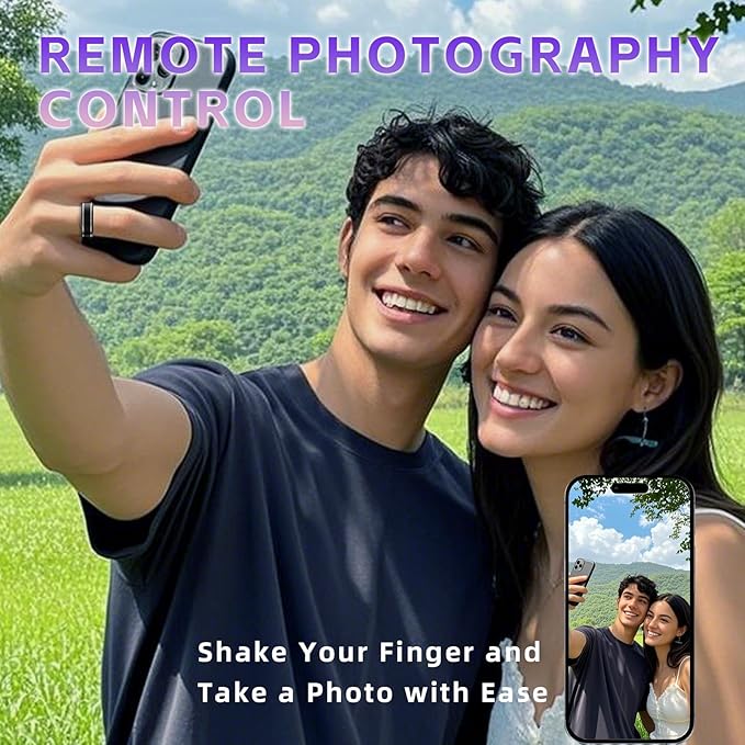 Smart Ring for Men Women – Fitness Tracker Ring with Heart Rate, SpO2, Blood Pressure, Sleep Monitoring, Step & Calorie Counter, No Subscription Fee, iOS & Android Compatible (Black, 14)