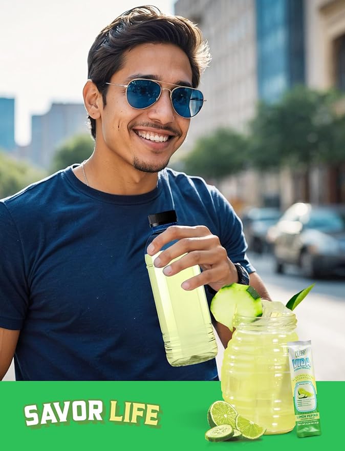 Electrolyte Drink Mix – Cucumber Limeade Agua Fresca Flavor | Sugar-Free Hydration Powder with Coconut Water & Minerals | 15 Single-Serve Stick Packs, Low Calorie, Natural Flavor