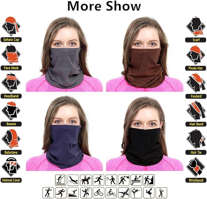 Headband Neck Gaiter Head Wrap Headwear Face Mask Magic Scarf Bandana for Men and Women