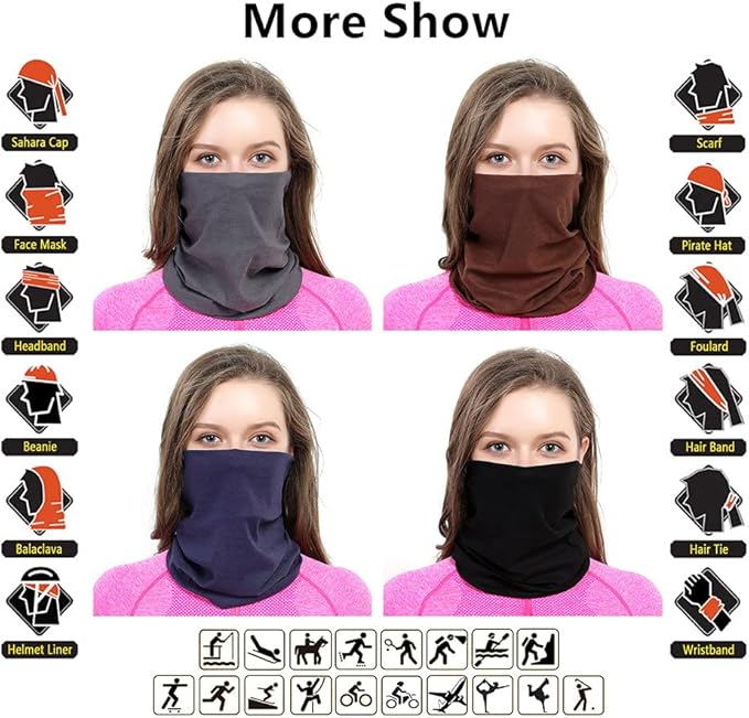 Neck Gaiter Headband Headwear Head Wrap Face Mask Magic Scarf Bandana for Men and Women