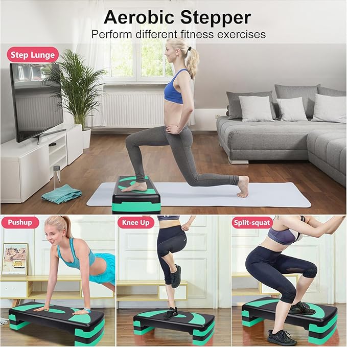 Adjustable Exercise Workout Aerobic Stepper Step Platform Trainer