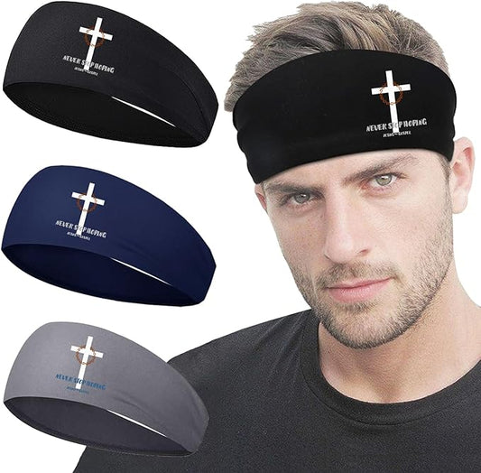 3pcs Sports Sweat Bands Headbands Men Head Sweat Band Headbands for Men Skull Sweatbands Mens Women