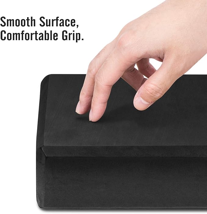 MoKo Thin Yoga Blocks 2 Pack, 9" x 6" x 3" High Density EVA Foam Yoga Block Exercise Bricks, Eco Friendly & Lightweight, Increase Flexibility & Balance, Great for Stretching & Holding Poses