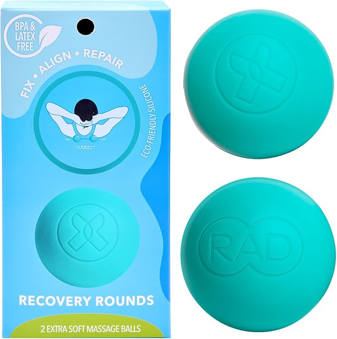 RAD Recovery Rounds - Extra Soft Yoga Deep Tissue Massage Ball Set – Myofascial Release Balls for Feet, Back, Neck, Legs & Arms – Trigger Point & Mobility Therapy (2-Pack)