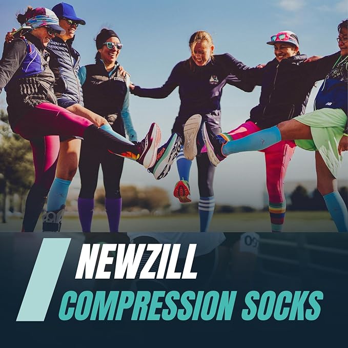 NEWZILL Medical Compression Socks for Women & Men Circulation 20-30 mmHg, Best Support for Running Athletic Cycling Nursing Travel Work and Fitness