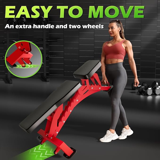 BODYRHYTHM Commercial-grade Weighted Bench, 1300LBS Weight Capacity Strength Training Bench, Heavy-duty Adjustable Workout Bench for Garage and Home Gym Workouts, Weight Lifting, and Bench Press.