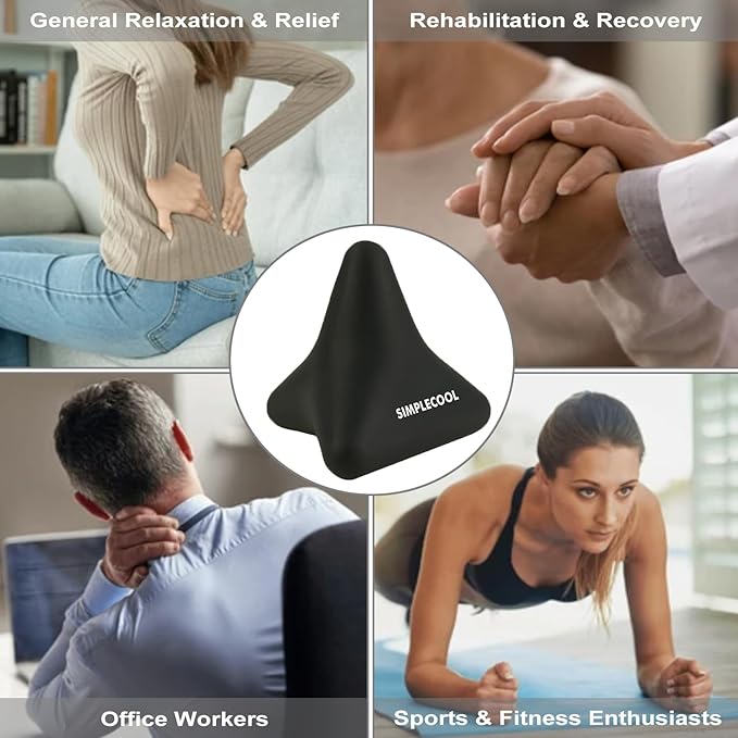 Trigger Point Massage Tool. Massager Ball for Deep Tissue Myofascial Release Physical Therapy Foot Plantar Fasciitis Pain Relief Muscle Knot Psoas Hip Flexor Iliacus Release. 3Γ2.6 in (Black)