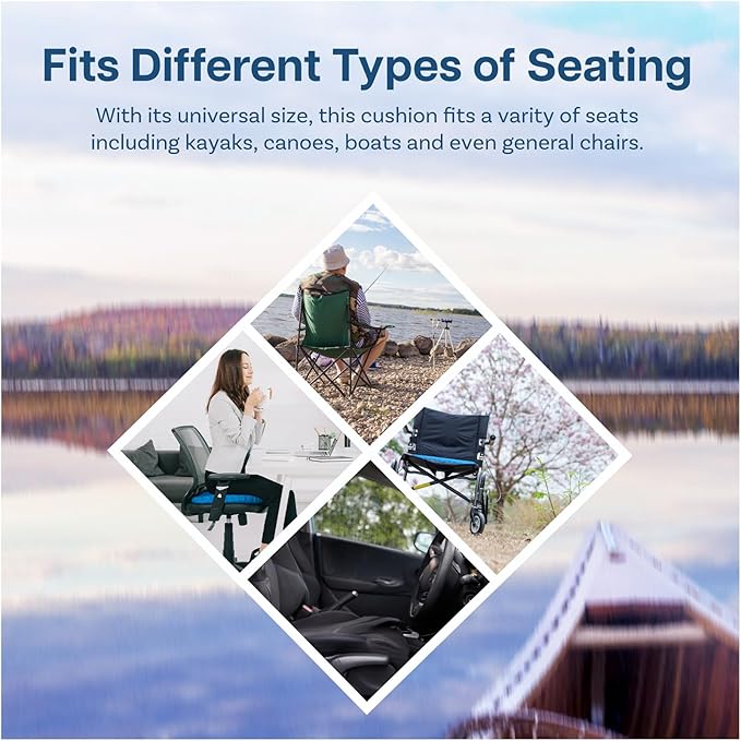 MMOBIEL Anti-Slip Kayak Seat Cushion Waterproof Kayak Gel Seat Cushion – Portable Sit in for Kayak, Boat, Canoe, Rowing etc. – Pressure Relief & Comfort Seat Cushion - Kayak