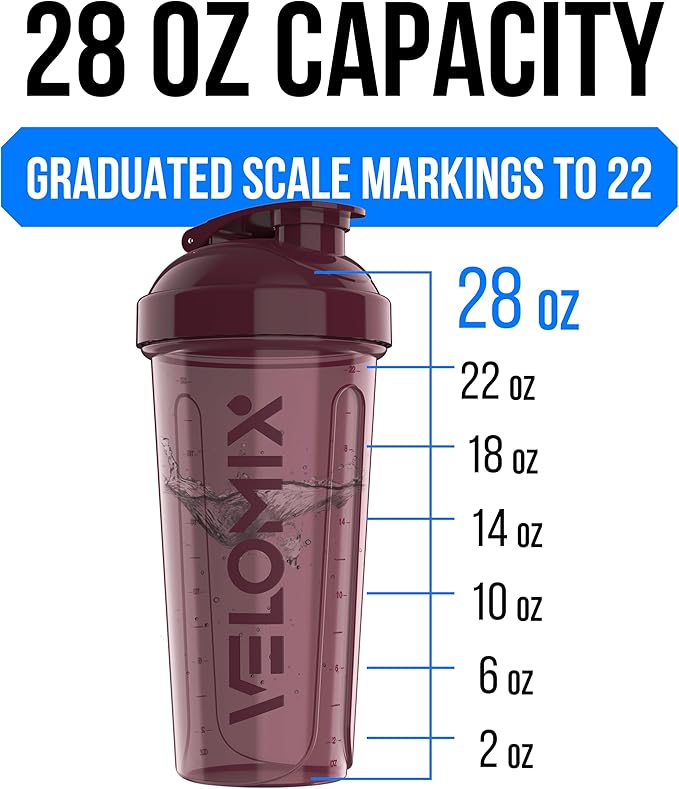 -6 PACK- 28 OZ Protein Shaker Bottles for Protein Mixes, Shaker Cups for Protein Shakes, Small Shaker Bottle Pack, Shaker Cup, Shakers for protein Shakes (Solid Line)