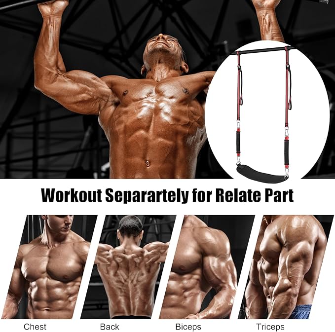 Pull Up Assistance Bands with Fabric Feet/Knee Rest, Heavy Duty Pull Up Resistance Bands, Pull up Assist Bands Pull-up Exercise Band for Chin-up Workout, Body Stretching