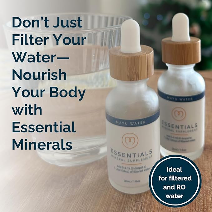 MAYU Concentrated Ionic Trace Mineral Drops - Rich Concentrate Electrolytes: Magnesium Chloride Sodium Supplements - Essential Blend Drop for Immune Support - Nutrient-Packed Alkaline Water - 3 Pack