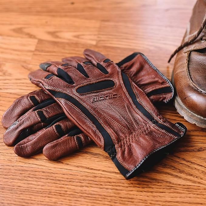 Bionic Men's Tough Pro with Natural Fit Premium Leather Work Gloves (Small)