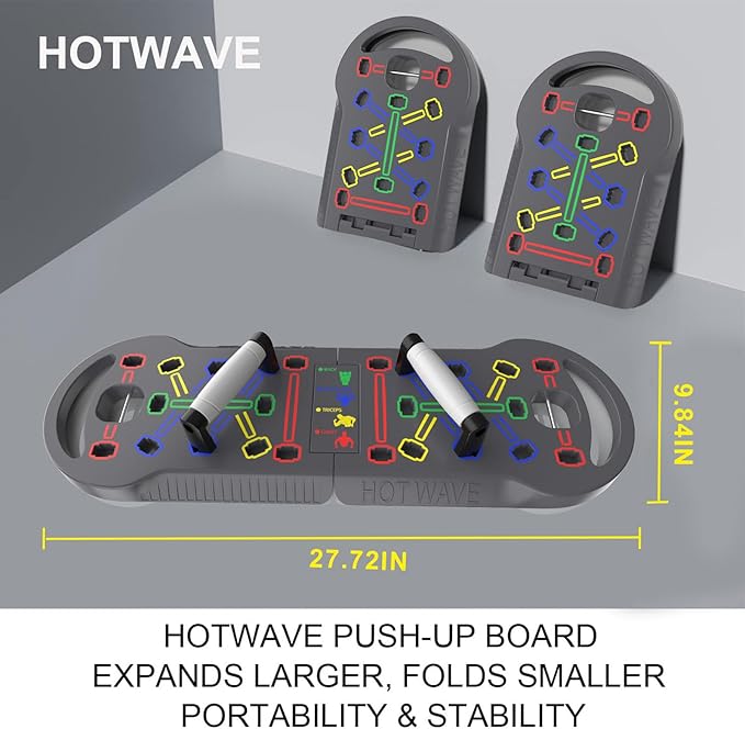 HOTWAVE Portable Exercise Equipment with 16 Gym Accessories.20 in 1 Push Up Board Fitness,Resistance Bands with Ab Roller Wheel,Full Body Workout at Home