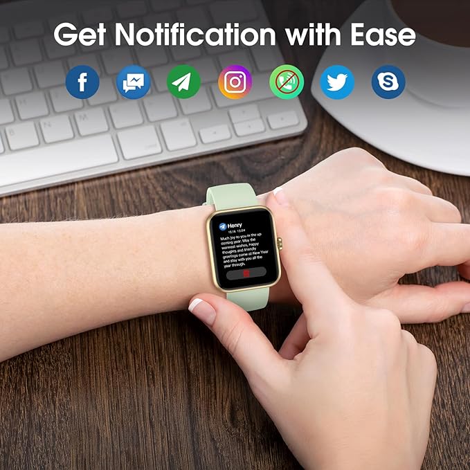 Smart Watch, Fitness Tracker, Heart Rate Monitor, Blood Oxygen, Sleep Tracking Fitness Watch 5ATM Waterproof Smartwatch for Men Women Pedometer Compatible with Android iOS