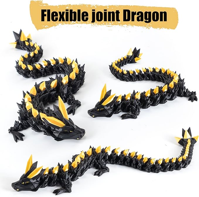 3D Printed Dragon Egg with Articulated Dragon Inside - Mystery Dragon Egg Fidget Toy, Sensory Desk Pet for Stress Relief, Stocking & Easter Basket Stuffers, Gift for Kids Ages 4+, Teens & Collectors