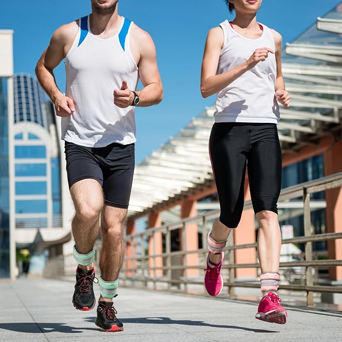 Adjustable Ankle Weights for Women Men Kids 1/2/3/4/5/6/8/10/12/20 LBS 1 Pair Wrist Leg Arm Weights with Removable Weight Strength Training Weight for Walking Running Fitness Physical Therapy