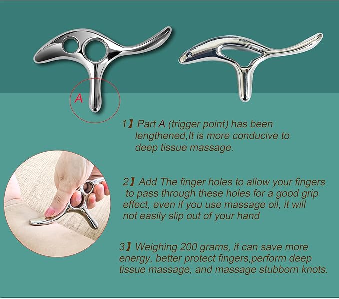 BYYDDIY Gua Sha Trigger Point Massage Tool -Thumb Protector,Deep Tissue Massage,Muscle Scraper Tool (T)