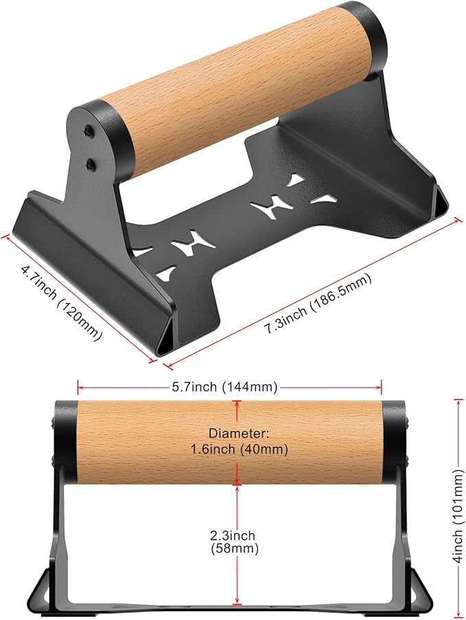 SELEWARE Wood Push Up Bars, Heavy-Duty Steel Pushup Stands, Floor Workouts Push Up Handles, Non-Slip Lion Design Base Parallettes Bars for Calisthenics, Handstand & Strength Training, Supports 600lbs
