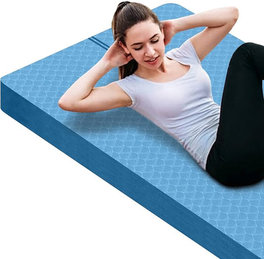 nuveti Large Exercise Mat - 15mm/20mm/30mm Thick Yoga Mat | Workout Mat for Fitness, Yoga, Pilates, Stretching & Floor Exercises for Women & Men with Free Carrying Bag