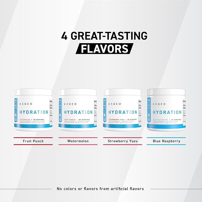 Kaged Hydration Electrolytes Powder | Watermelon | Hydra-Charge Sports Drink Mix | Pre, Post, Intra Workout | Low Carb, Vegan, Gluten Free | Supplements for Men & Women | 30 Servings