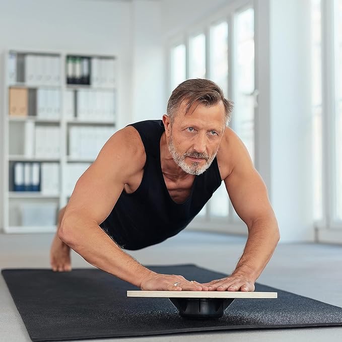 Yes4All Versatile Wooden Wobble Balance Board, Balance Trainer for Mobility Training, Standing Desk, Core Training, Exercise Balance Stability Trainer