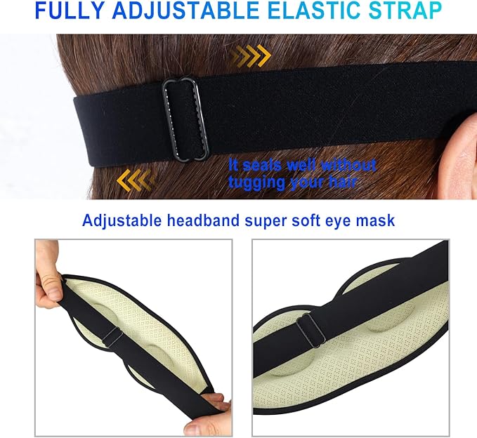 3D Sleep Mask, 100% Blackout 3D Contoured Sleep Eye Mask, Comfortable & Super Soft Sleeping Mask with Adjustable Straps for Women, Men, Sleeping Travel Yoga Naps (Avocado Green)