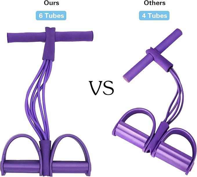Multi-Function Tension Rope Band & Pedal Puller Resistance Band, 6-Tube Elastic Yoga Pedal Puller Resistance Band, for Abdomen/Waist/Arm/Leg Stretching Slimming Training