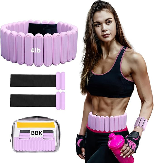 Silicone Adjustable Weighted Belt for Women & Men – DIY Weighted Walking & Exercise Belt with Removable Weights – Gym, Strength Training, Yoga, Hiking – Free Weight Adjustment for Wrist & Ankle