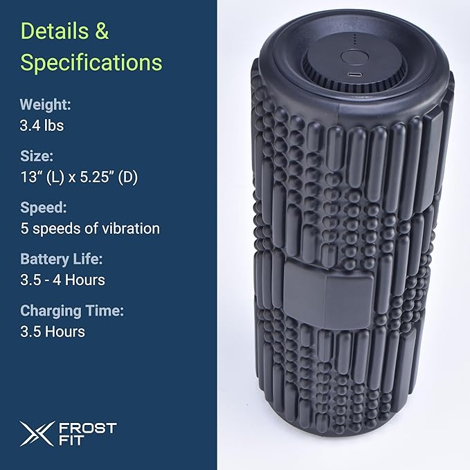 VibePro Flow Vibrating Foam Roller - 5-Mode Vibrating Massage Roller for Muscles Deep Tissue, Recovery, & Pain Relief - High-Intensity Electric Foam Roller for Back, Legs & Shoulders - Rechargeable