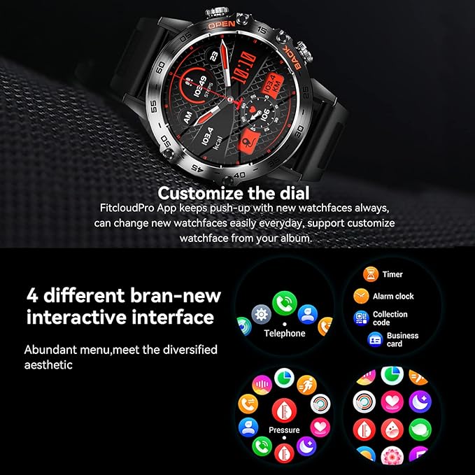 1.39'' IPS Tactical Smart Watch for Men, Fitness Tracker(Answer/Make Call) Military Smartwatch for Android Iphone,IP68 Waterproof Outdoor Sport Fitness Watches with Heart Rate Monitor SPo2-Blue