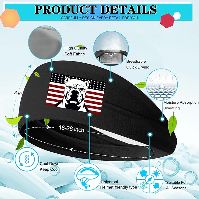 Headbands for Men Women 3pcs Sports Sweat Bands Headbands Men Sweatbands Workout Running Headband for Mens