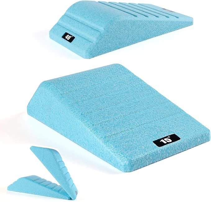 Squat Wedge Block 2PCS Non Slip Professional Ramp - 550 LBS Weight Capacity - Slant Board for Calf Stretching - Calf Stretcher Slant Board - Yoga Blocks