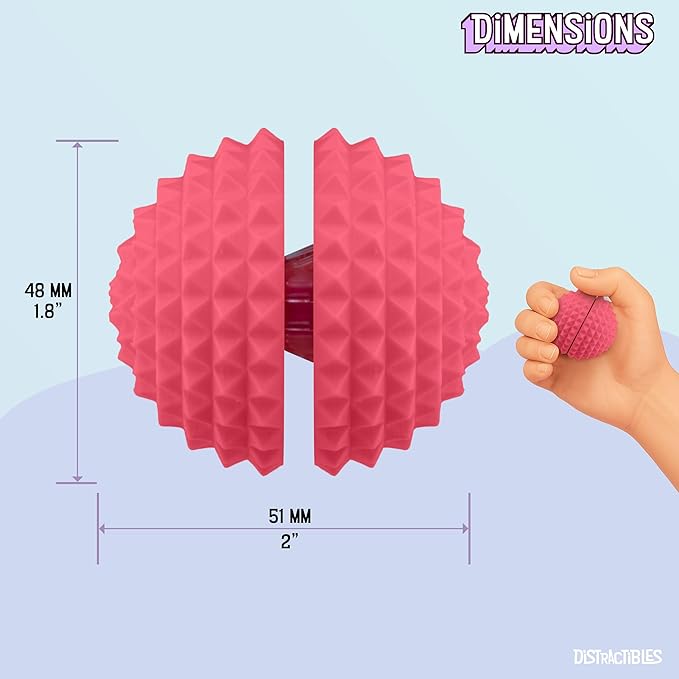 Round Spiked Sensory Fidget Clicker, Tactile Stimming Device with Mechanical Clicky Switches, Lanyard Attachment, Ideal for Pain Stim, ADHD, Autism & Stress Relief (Pink, Medium)