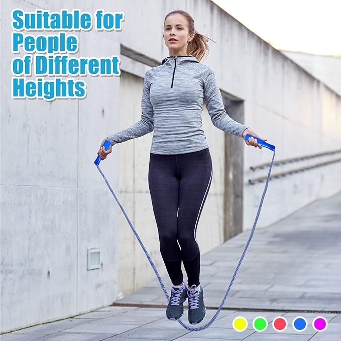 Honoson 80 Pcs Rainbow Jump Rope Bulk Gift for Kids 7.8ft Nylon Stripe Ropes with Handle Adjustable Colorful Party Favor Christmas Item Gift Outdoor Exercise Fitness (Multicolor)