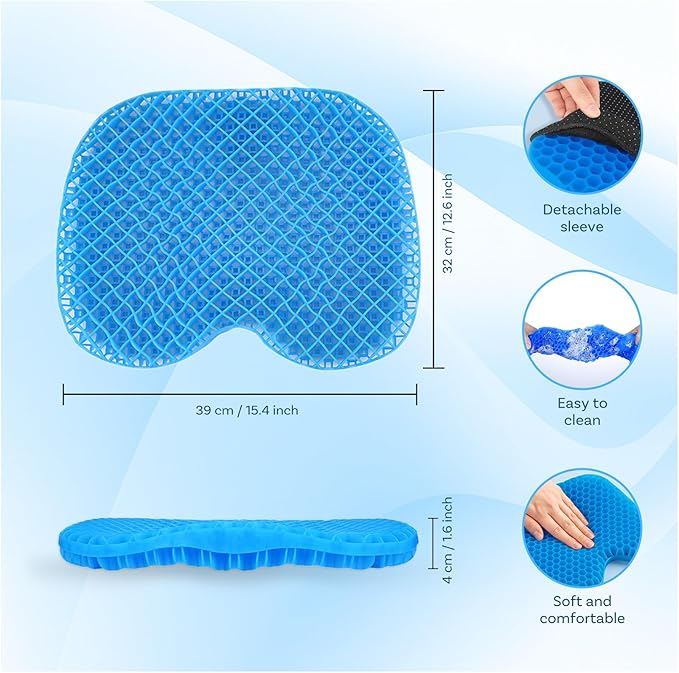 MMOBIEL Anti-Slip Kayak Seat Cushion Waterproof Kayak Gel Seat Cushion – Portable Sit in for Kayak, Boat, Canoe, Rowing etc. – Pressure Relief & Comfort Seat Cushion - Kayak