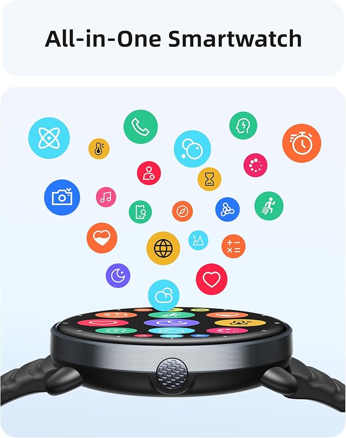 Parsonver Swimming Smart Watch, 5ATM Waterproof for Pool & Open Water, Built-in GPS & Compass, AMOLED Screen Fitness Tracker with 100+ Sports Modes, Heart Rate & Sleep Monitor, AI Swim Analysis, Black