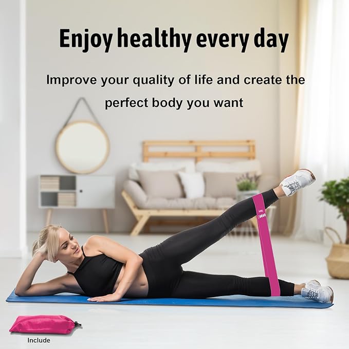 Resistance Bands for Working Out, Exercise Bands Resistance Bands Set with 5 Resistance Levels, Multi-Colored Workout Bands for Indoor & Outdoor Fitness, Leg Strength Training, Yoga