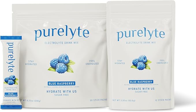 Electrolyte Drink Mix – Sugar-Free Hydration Powder Packets – Clean Electrolytes with Trace Minerals – Keto, Vegan, Gluten-Free – No Artificial Sweeteners – 30 Sticks – Blue Raspberry