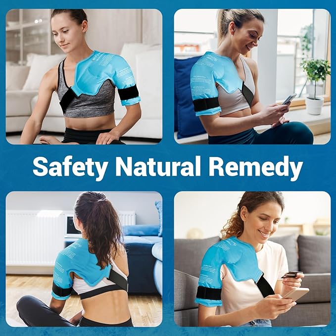 Comfytemp Shoulder Ice Pack Rotator Cuff Cold Therapy Wrap, Ice Packs for Injuries Reusable Gel, Instant Compression for Shoulder Pain Relief, Surgery Recovery Gifts (Small & Medium)